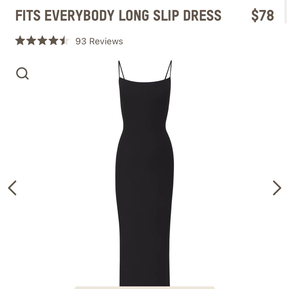 Skims Fits Everybody Long Slip Dress - New No Tags